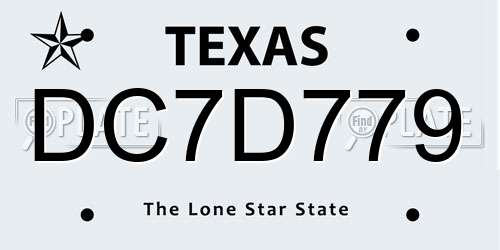 DC7D779 Texas License Plate