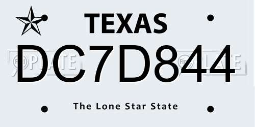 DC7D844 Texas License Plate