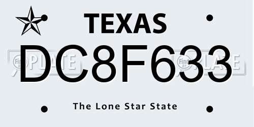 DC8F633 Texas License Plate