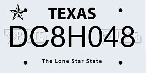 DC8H048 Texas License Plate