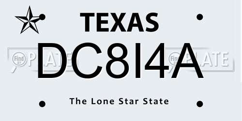 DC8I4A Texas License Plate