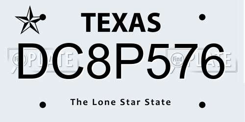 DC8P576 Texas License Plate