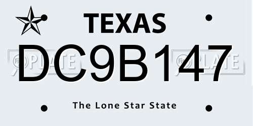 DC9B147 Texas License Plate