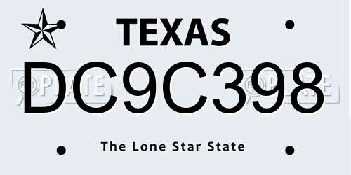 DC9C398 Texas License Plate