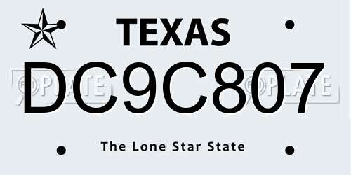 DC9C807 Texas License Plate