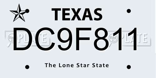 DC9F811 Texas License Plate