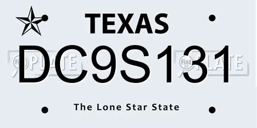 DC9S131 Texas License Plate