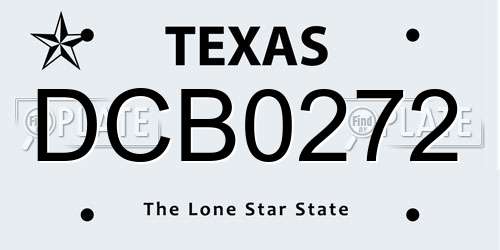 DCB0272 Texas License Plate