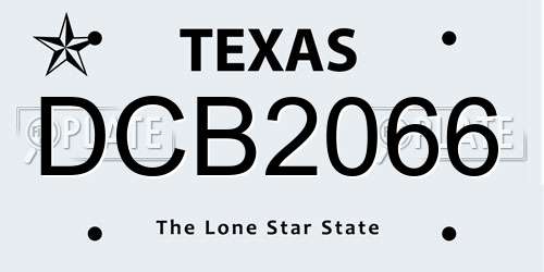 DCB2066 Texas License Plate
