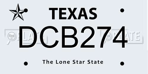 DCB274 Texas License Plate