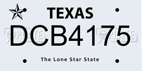 DCB4175 Texas License Plate