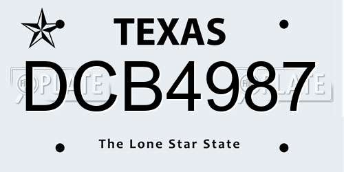DCB4987 Texas License Plate