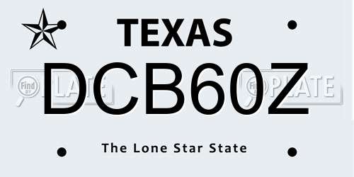 DCB60Z Texas License Plate