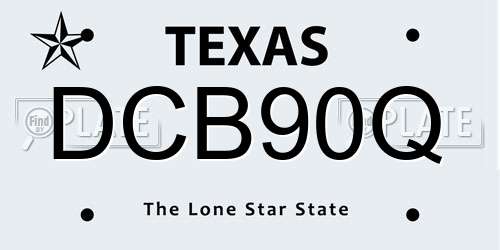 DCB90Q Texas License Plate