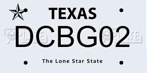 DCBG02 Texas License Plate