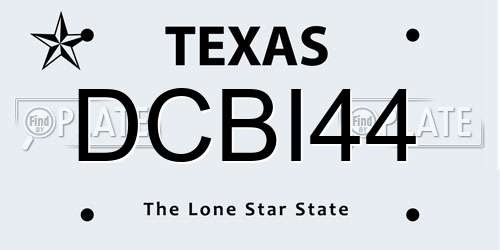 DCBI44 Texas License Plate