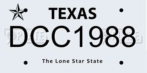 DCC1988 Texas License Plate