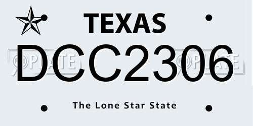 DCC2306 Texas License Plate