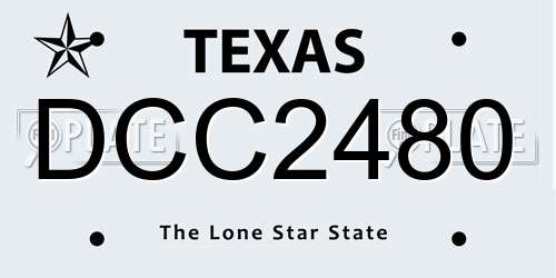 DCC2480 Texas License Plate