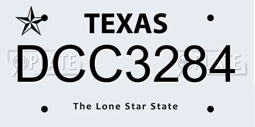 DCC3284 Texas License Plate