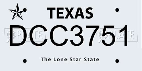 DCC3751 Texas License Plate