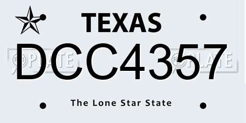 DCC4357 Texas License Plate