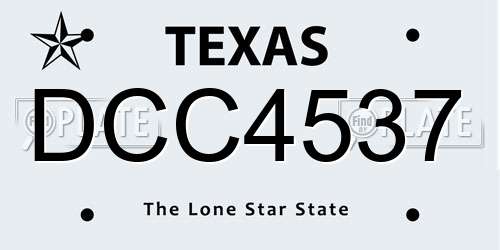 DCC4537 Texas License Plate