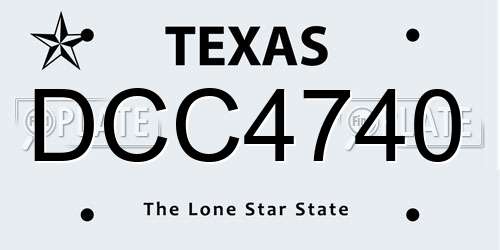 DCC4740 Texas License Plate