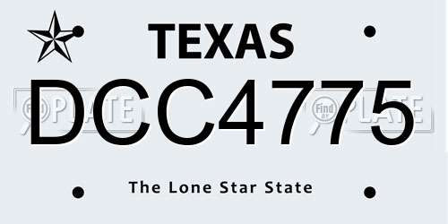 DCC4775 Texas License Plate