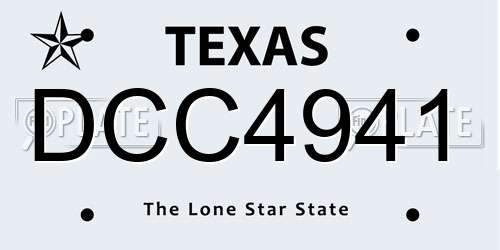 DCC4941 Texas License Plate