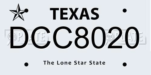 DCC8020 Texas License Plate