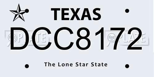 DCC8172 Texas License Plate