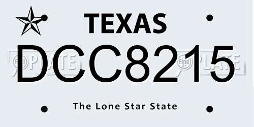 DCC8215 Texas License Plate
