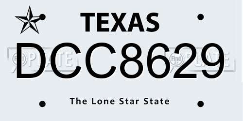 DCC8629 Texas License Plate