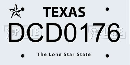 DCD0176 Texas License Plate