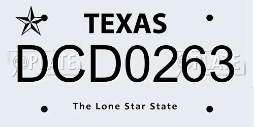 DCD0263 Texas License Plate