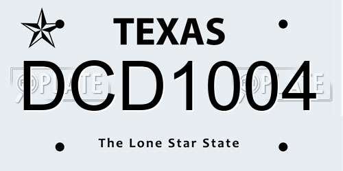 DCD1004 Texas License Plate