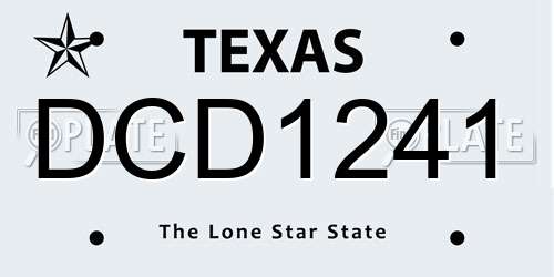 DCD1241 Texas License Plate