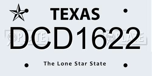 DCD1622 Texas License Plate