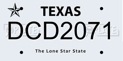 DCD2071 Texas License Plate