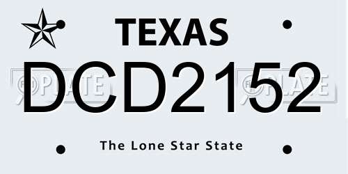 DCD2152 Texas License Plate