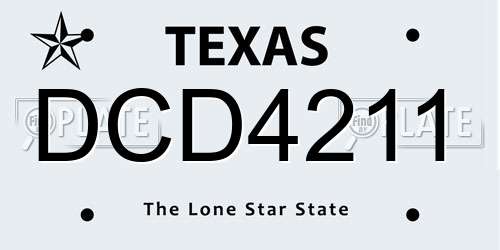 DCD4211 Texas License Plate