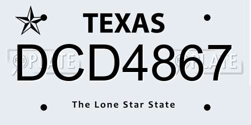 DCD4867 Texas License Plate