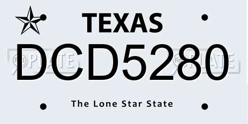 DCD5280 Texas License Plate