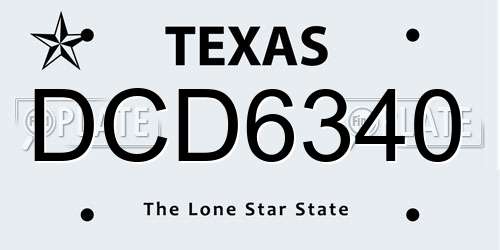 DCD6340 Texas License Plate