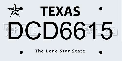 DCD6615 Texas License Plate