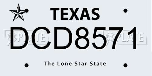 DCD8571 Texas License Plate