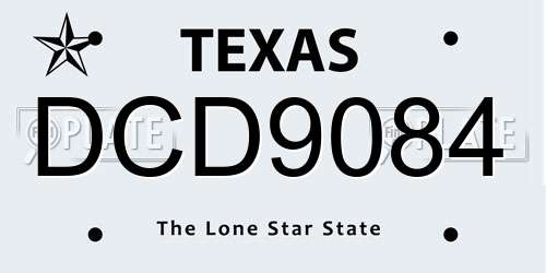 DCD9084 Texas License Plate