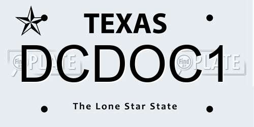 DCDOC1 Texas License Plate