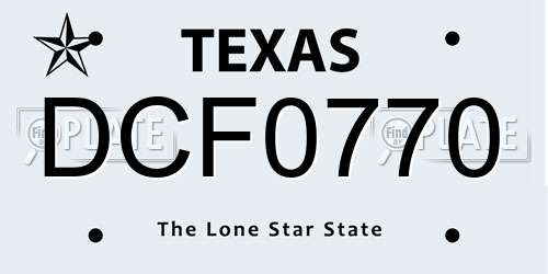 DCF0770 Texas License Plate